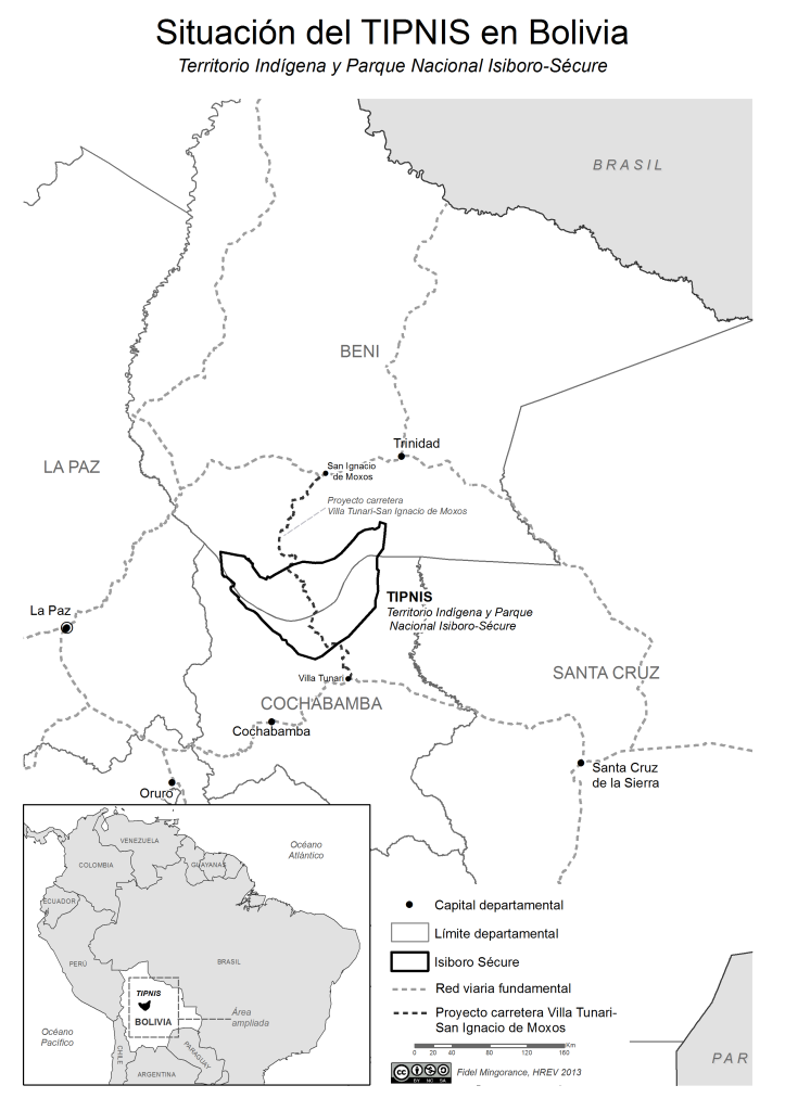 Mapa de Situación del TIPNIS en Bolivia