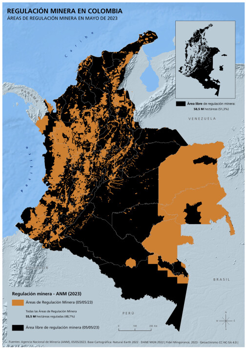 Áreas de regulación minera en Colombia
