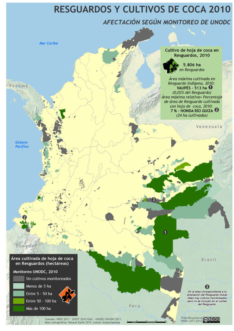 Resguardos-y-cultivos-de-coca-2010-datos-unodc - Geoactivismo.org