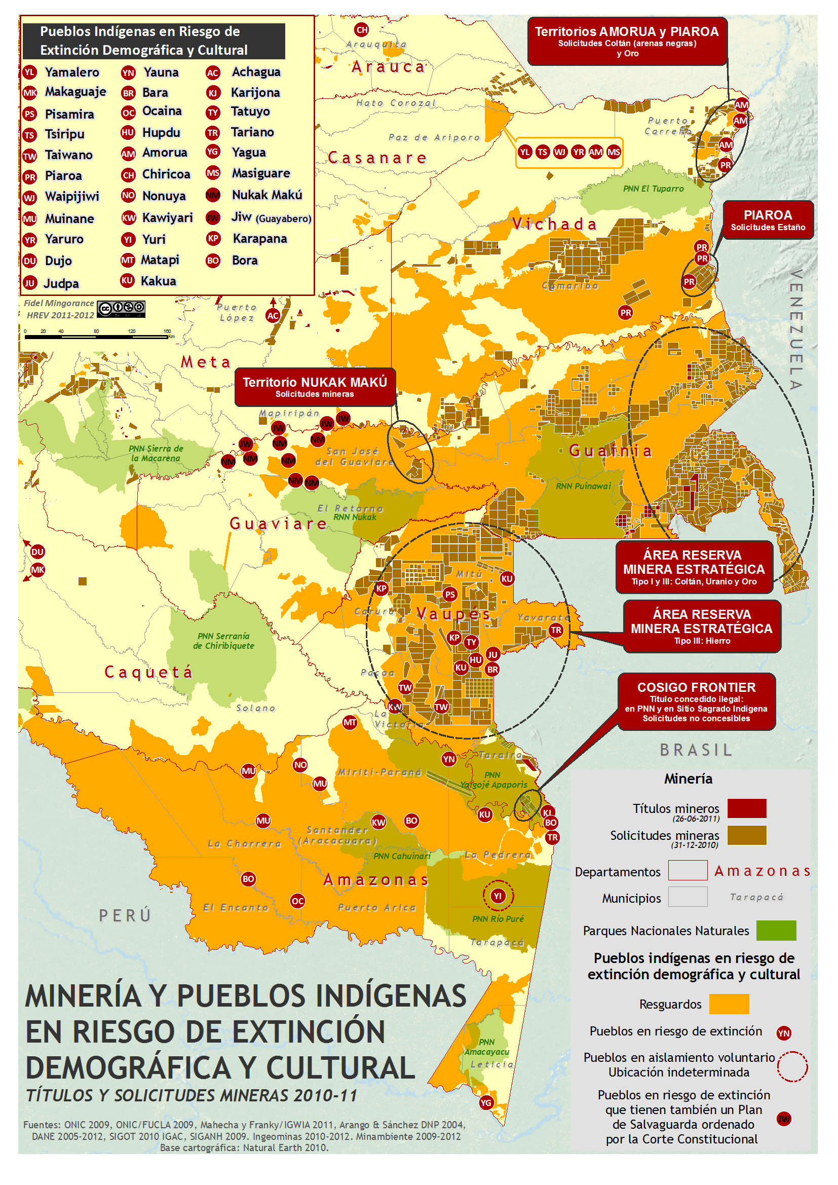 Pueblos indígenas en riesgo y minería (oro+uranio+coltan=…)