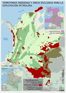 mapa de los territorios indígenas en áreas NO petroleras en enero 2015