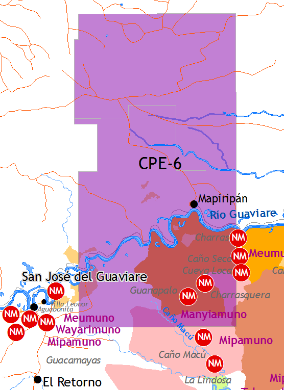Actividad petrolera en Territorio Nükak