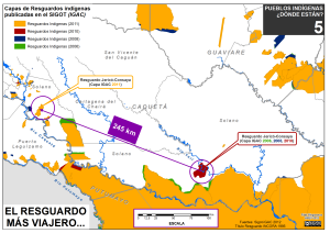 Resguardos indígenas que se mueven por el mapa, el resguardo más viajero en Colombia: 245 km