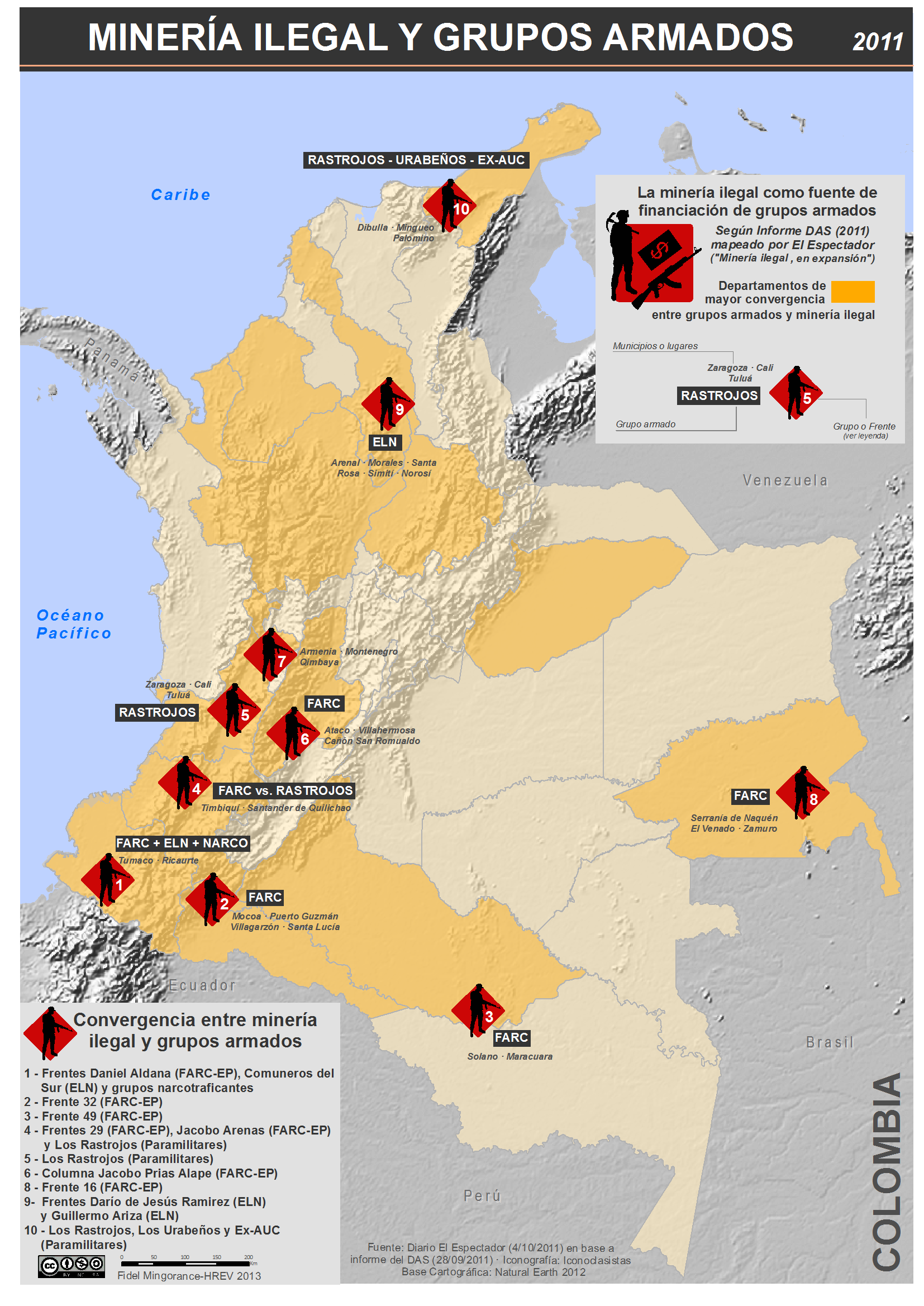 Minería ilegal y grupos armados ilegales en Colombia (2011)
