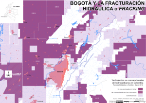 mapa de los bloques de fracking que rodean bogotá