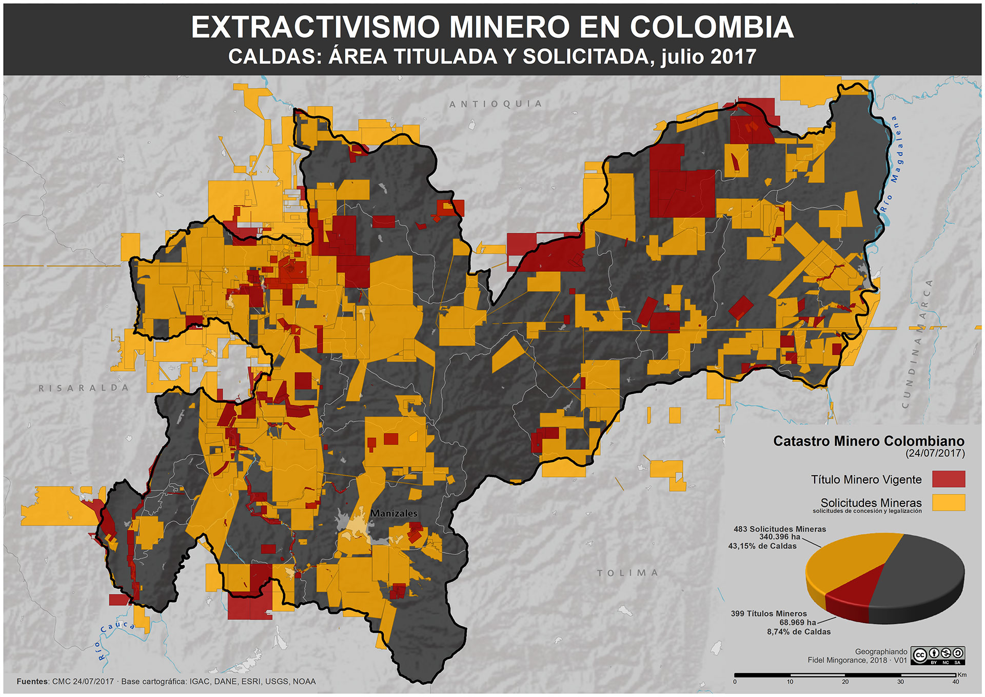 Area minera en Caldas (2017)