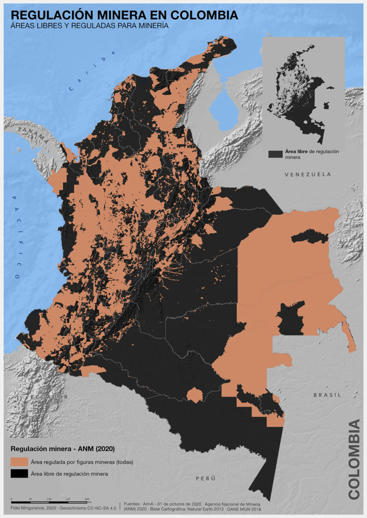 areas reguladas para mineria en Colombia (2020)