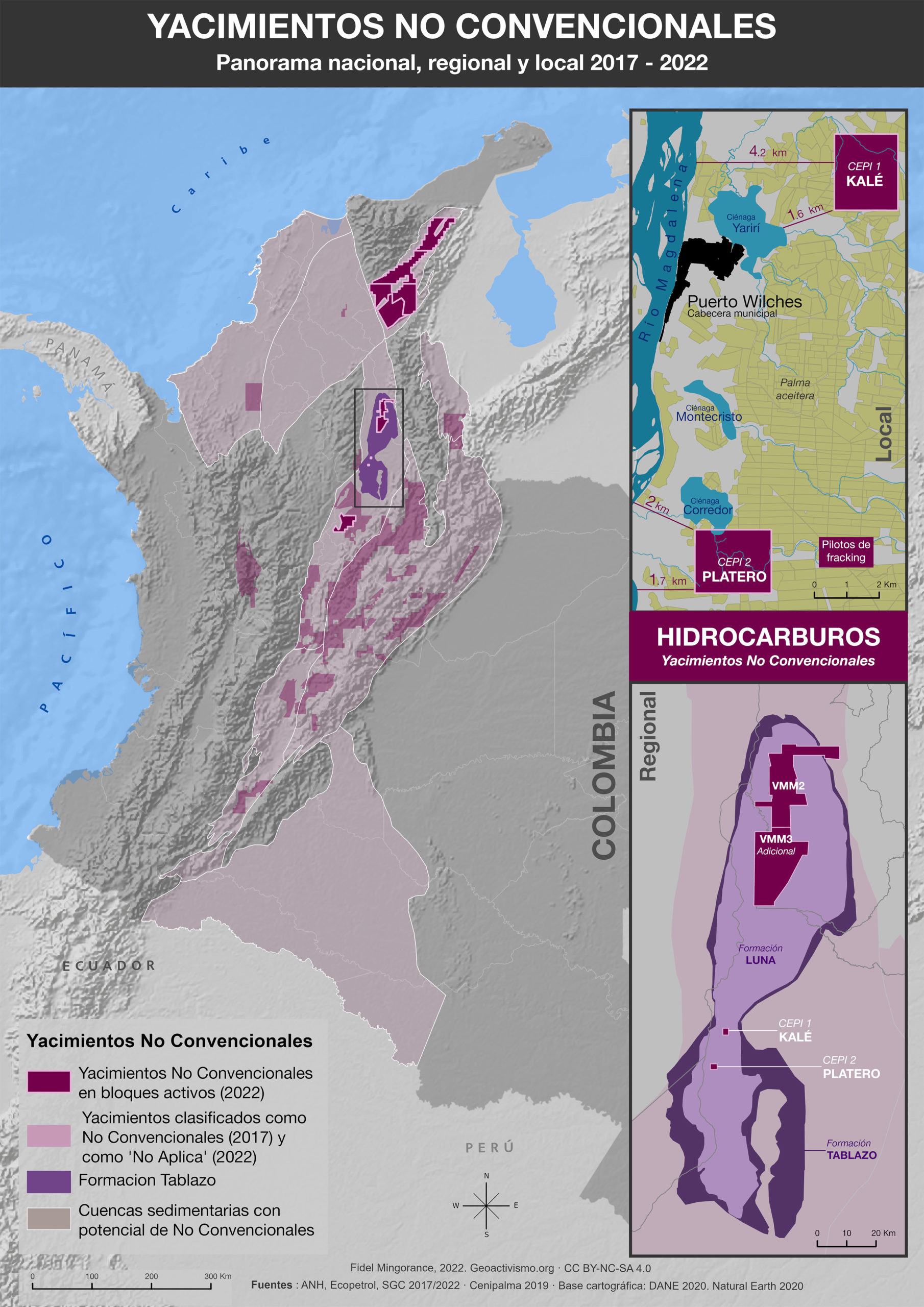 Yacimientos No Convencionales de hidrocarburos en Colombia 2017-2022