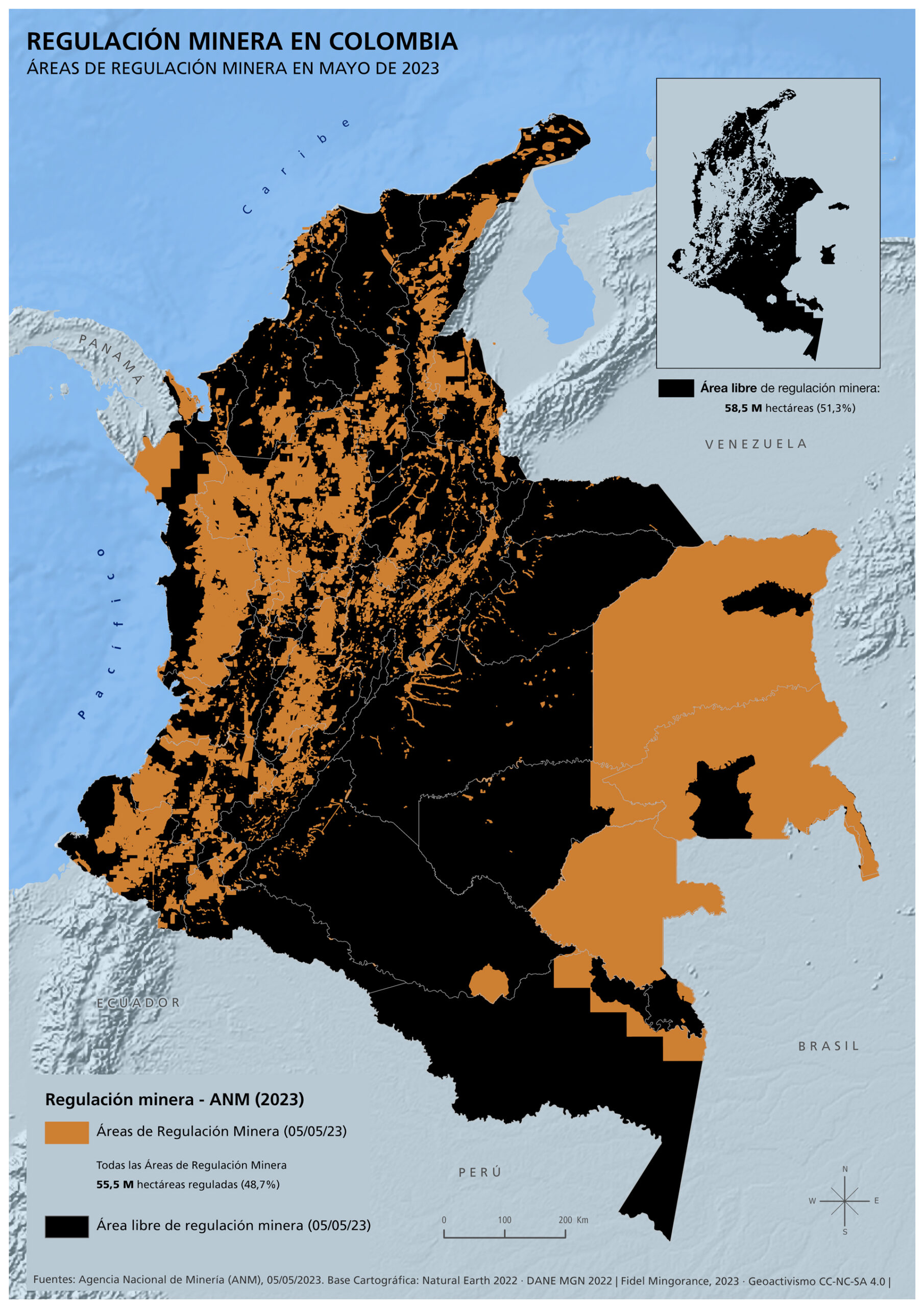 Áreas de regulación minera en Colombia