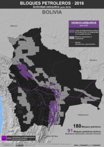 Actividad extractivista de hidrocarburos (julio 2016)