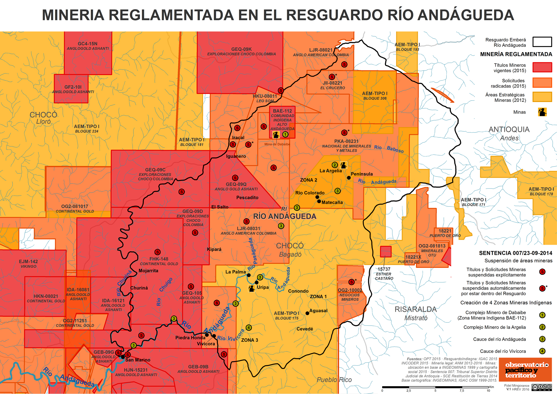 Minería en el Resguardo Río Andágueda (2015)
