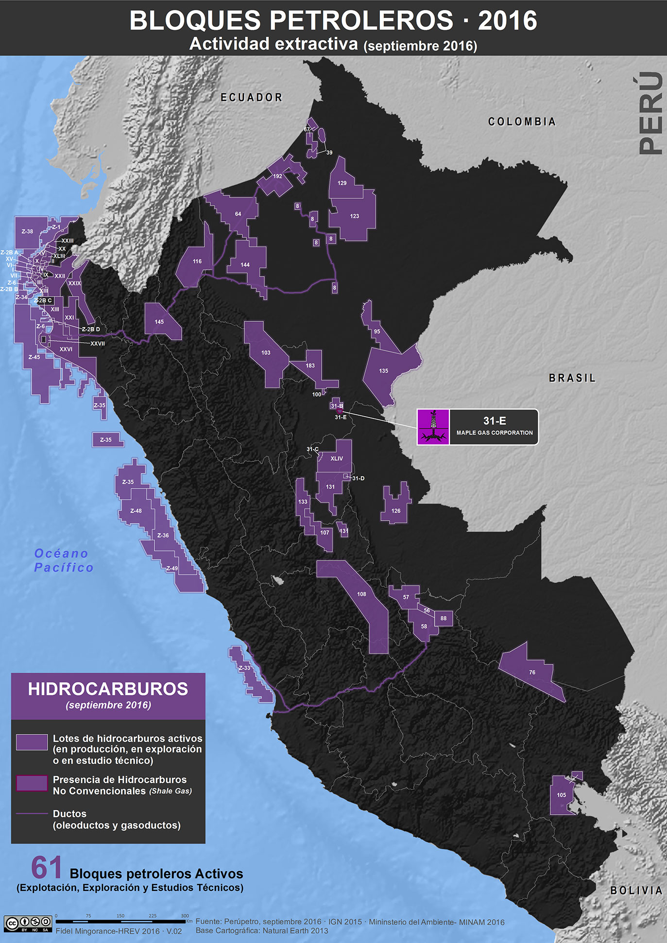 Actividad extractiva de hidrocarburos en el Perú (2016)