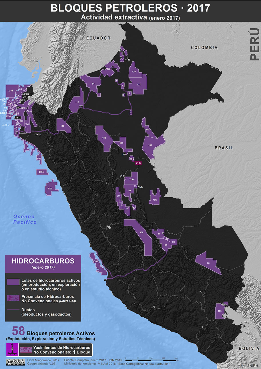 Actividad extractiva de hidrocarburos en el Perú (2017)