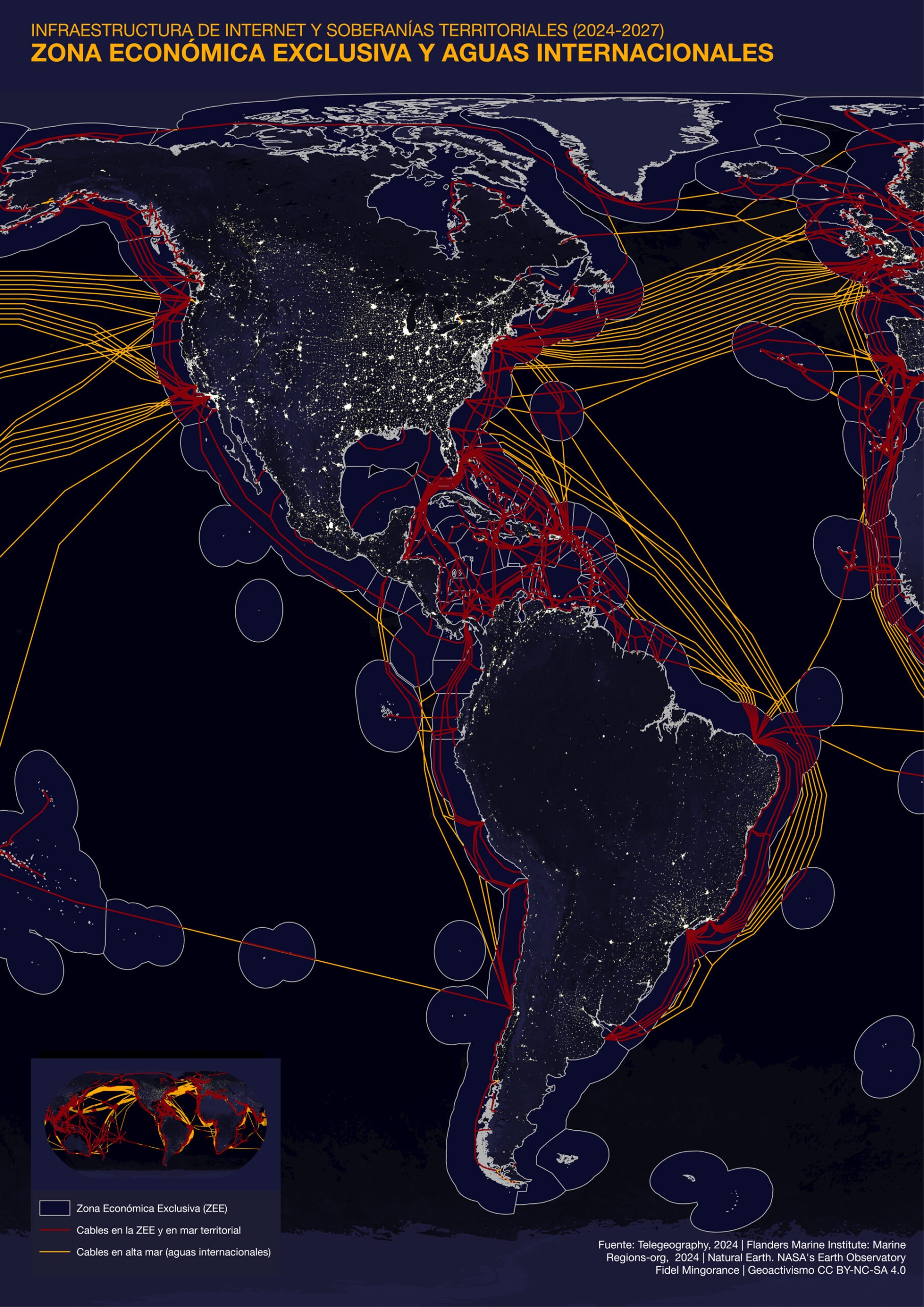 Infraestructura de Internet y soberanías territoriales (2024-2027). <a>Zona Exconómica Exclusiva y aguas internacionales<a>