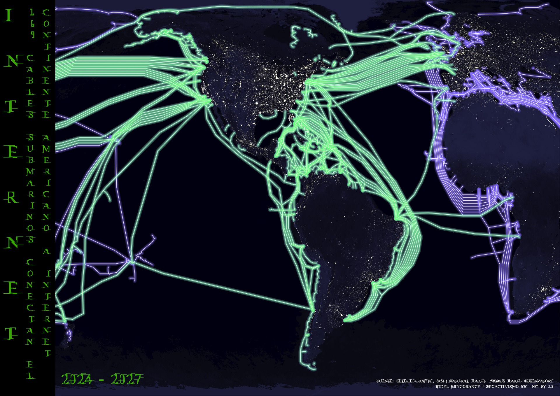 169 cables submarinos conectan el continente americano a Internet (2024)