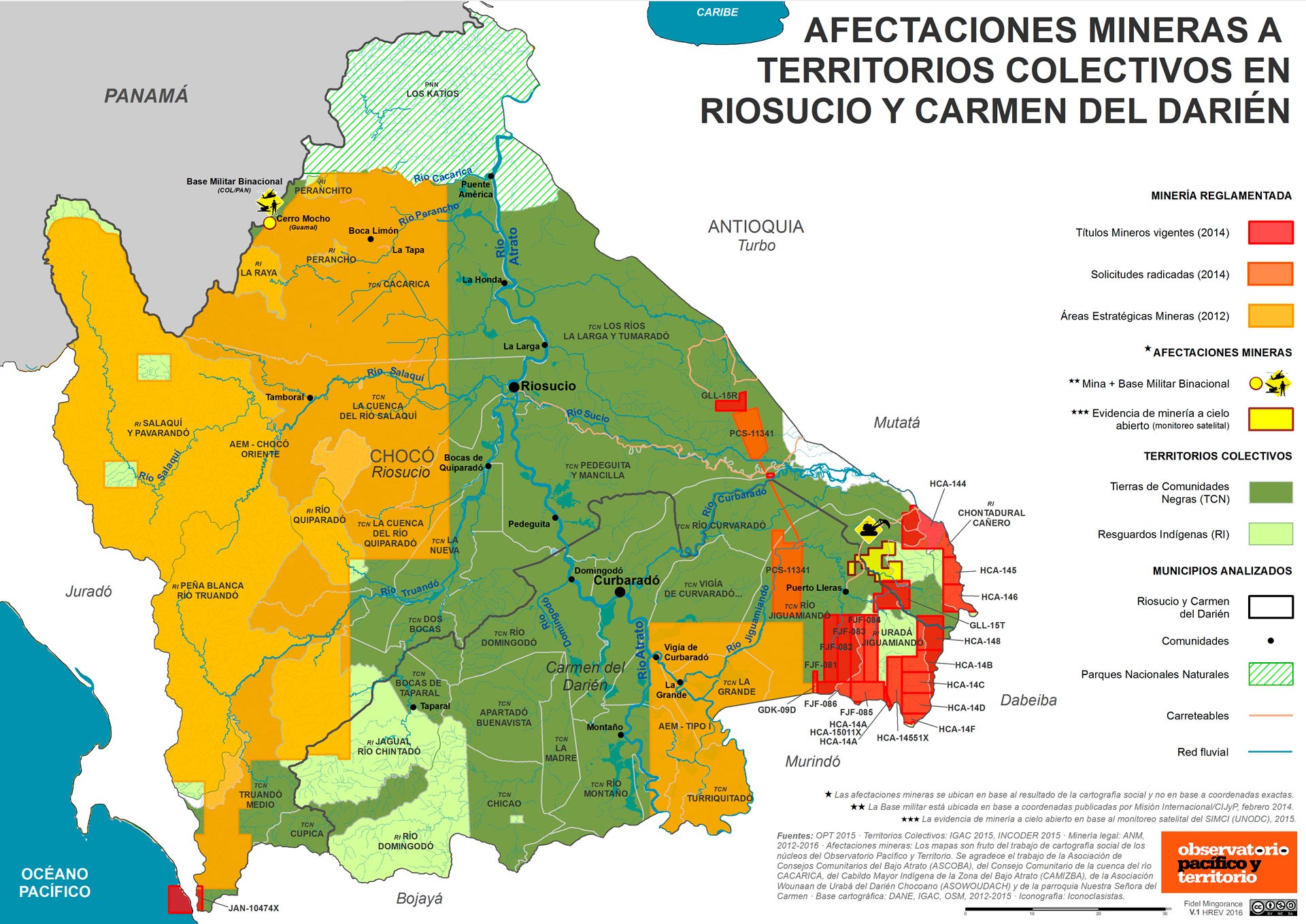 Afectaciones mineras a Territorios Colectivos en Riosucio y Carmen del Darién (2016)