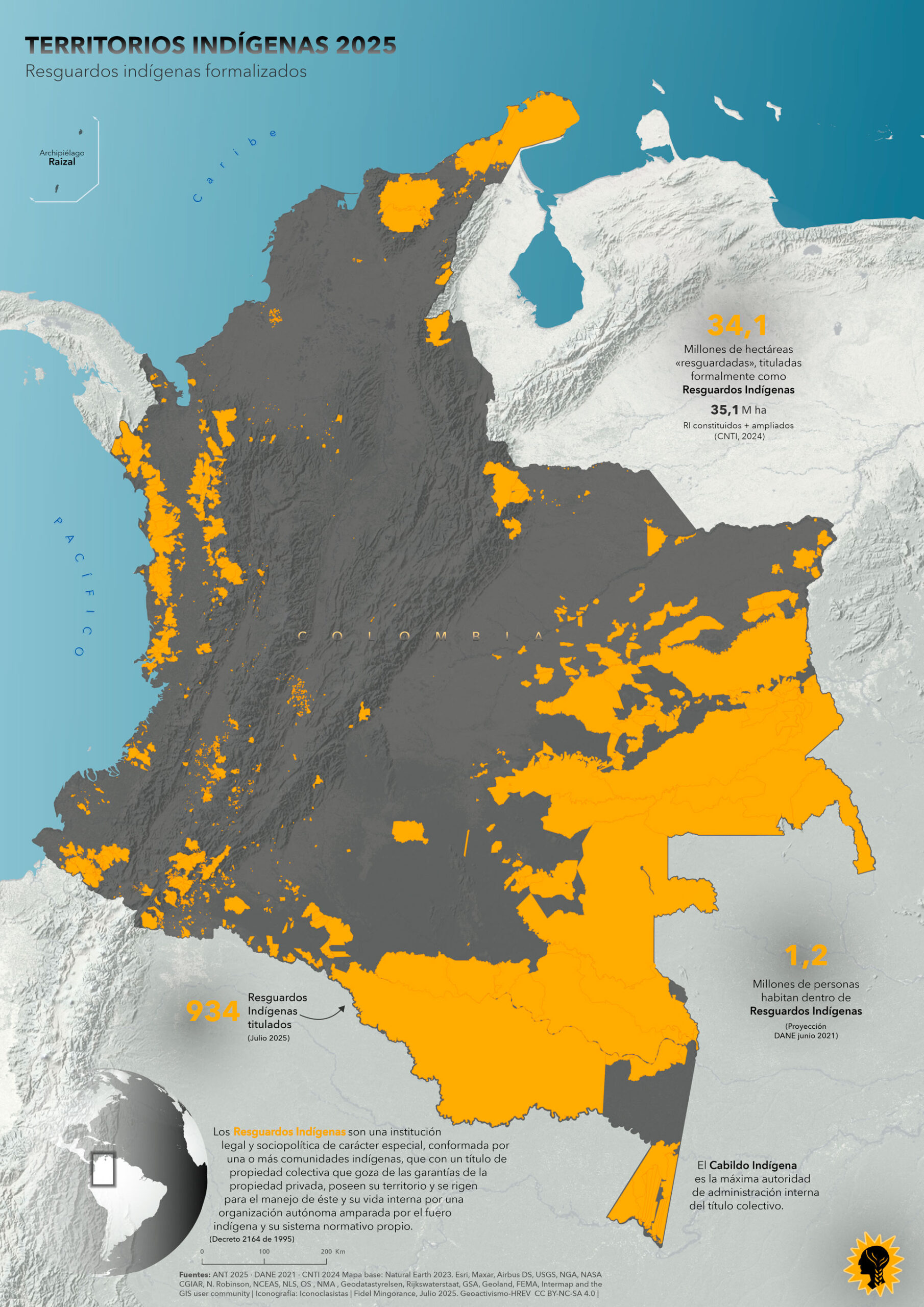Territorios Indígenas en Colombia: resguardos indígenas formalizados