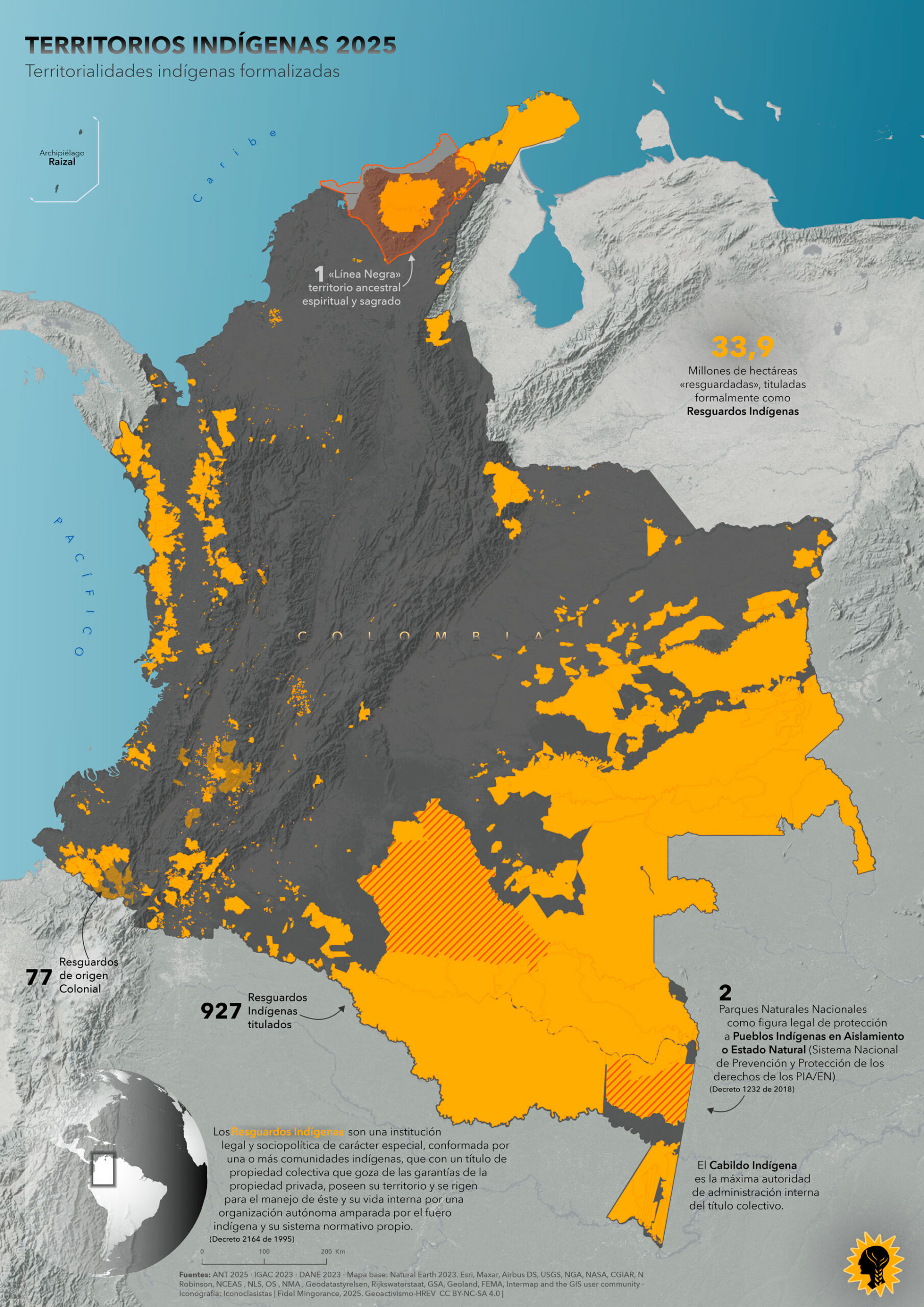 mapa de territorios indigenas en colombia 2025