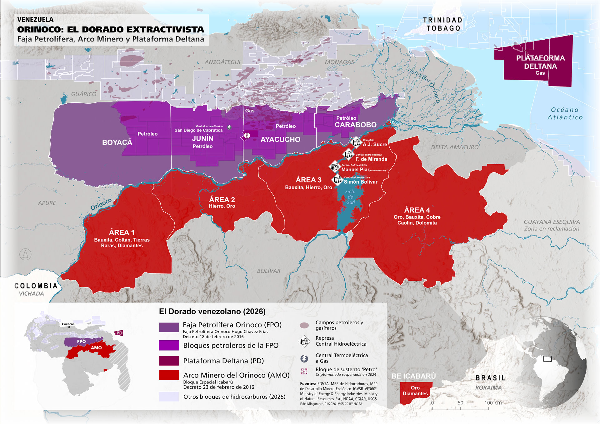 Mapa de la faja petrolífera del Orinoco